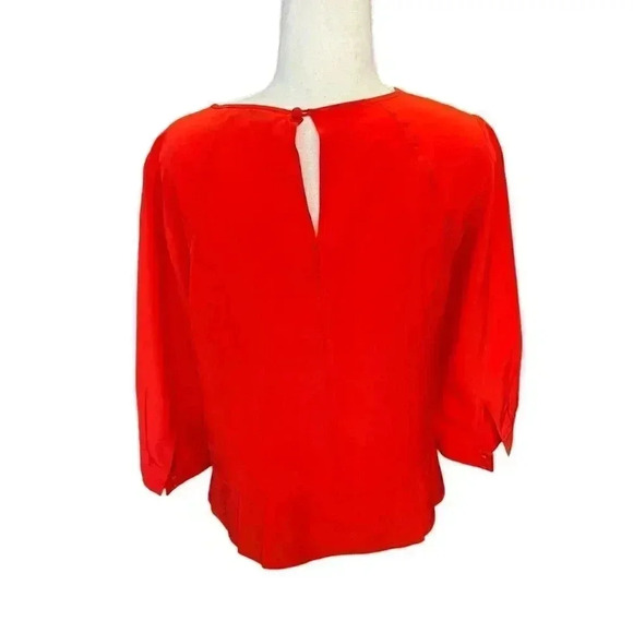 Trina Turk 100% Silk Top Blouse Sheer Orange Lightweight Size Small - Picture 5 of 9